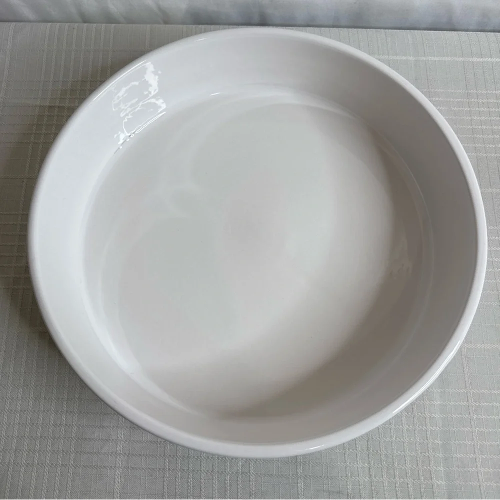 Crate and Barrel Tiago Ceramic Covered Dish Tortilla Server with Blue Lid EUC